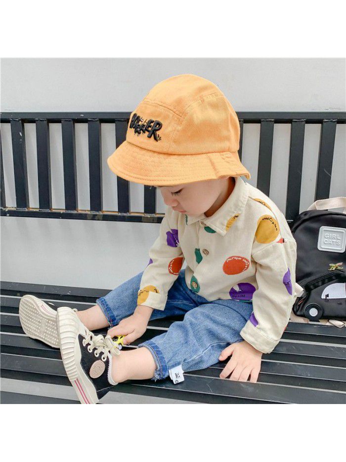 Boys' shirt spring and autumn wear dot print baby shirt baby long sleeve top children's fashion ia910 