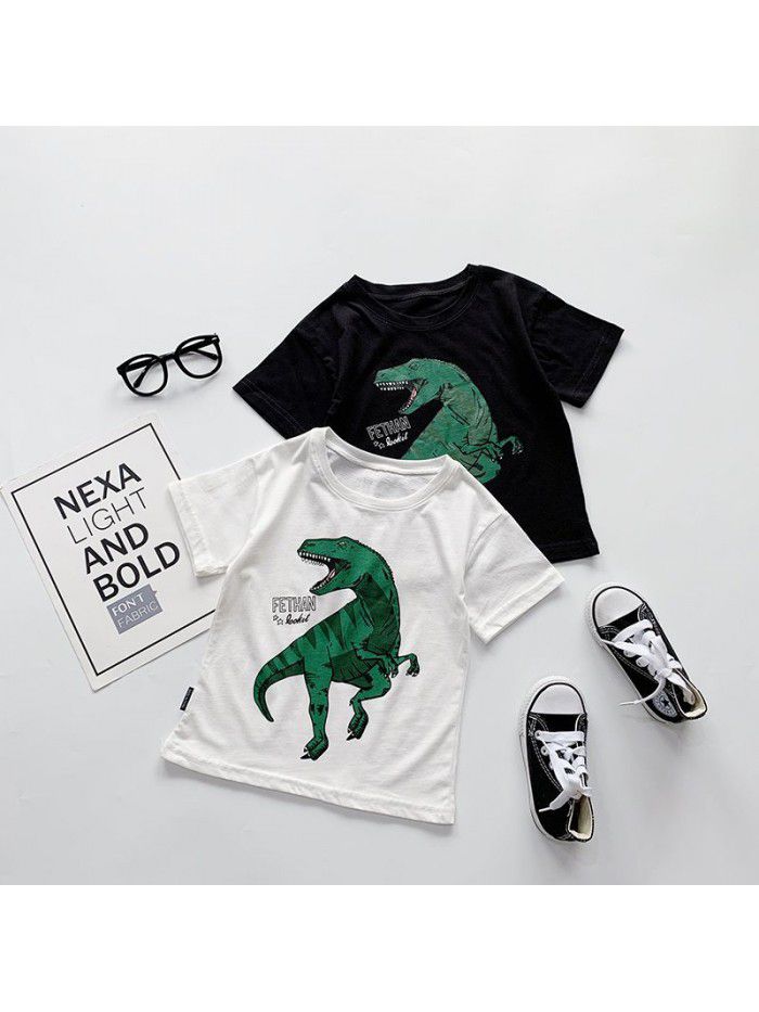 Children's T-shirt Korean children's clothing  summer boy's fashion cartoon night market stall supply printing short sleeve 