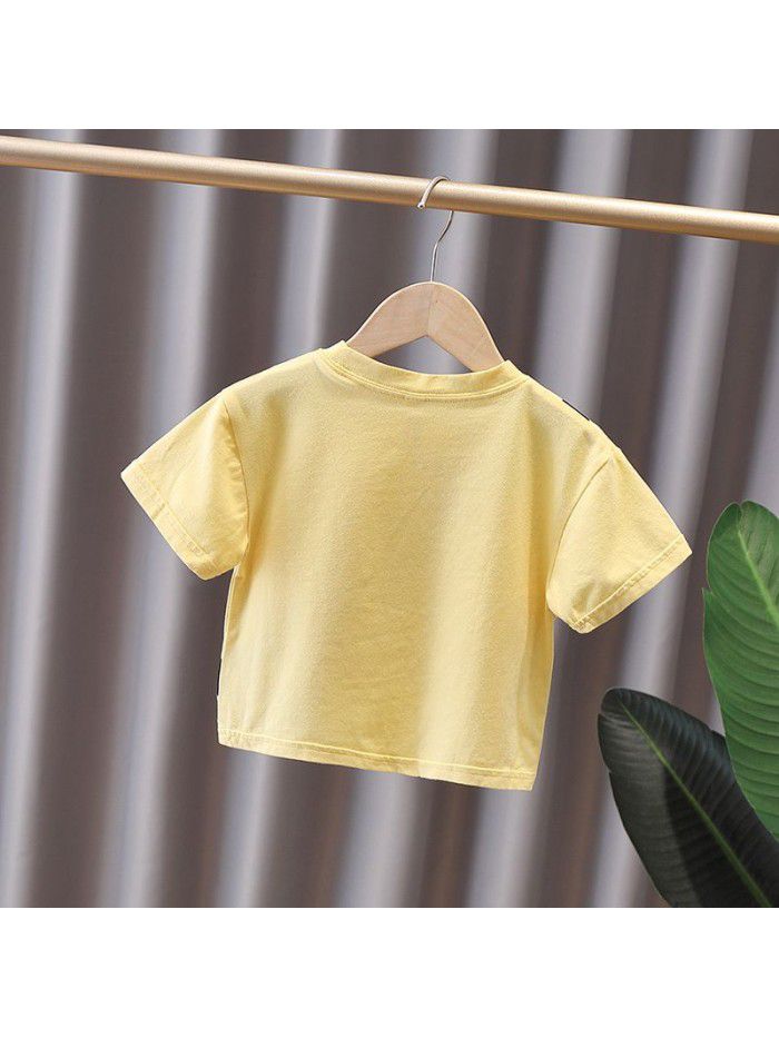 1700 boys' cartoon short sleeve T-shirt little boys' Korean top children's summer baby half sleeve children's loose style 