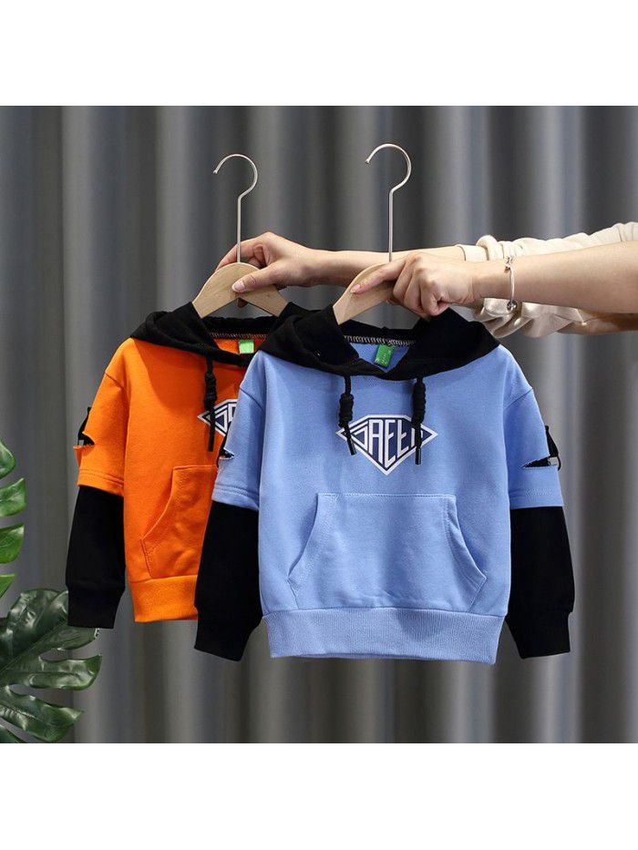 1350 boys' sweater spring and autumn children's Spring Long Sleeve T-Shirt  new baby Korean Hoodie 