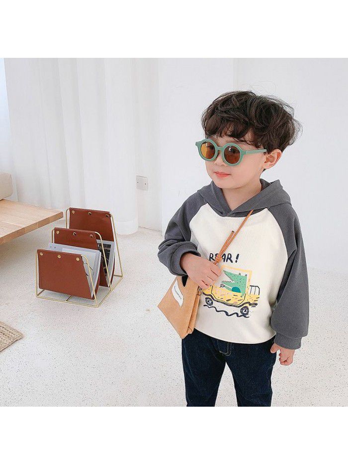 Crawler dragon children's wholesale children's cartoon car printed sweater spring  new boys' top ic033 