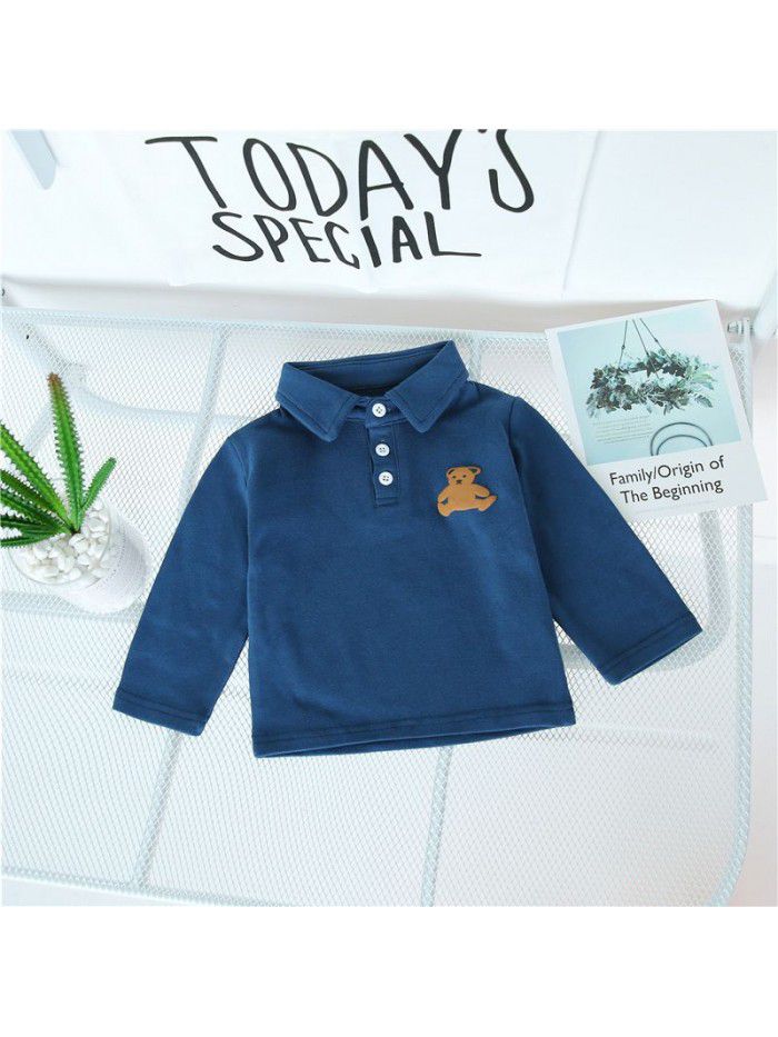 Factory direct sale children's undershirt Cartoon Bear Baby T-shirt children's clothes baby coat ready to go 