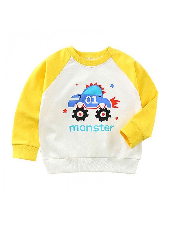 Children's wear children's sweater autumn  cotton boys and girls long sleeve T-shirt single top baby Pullover 