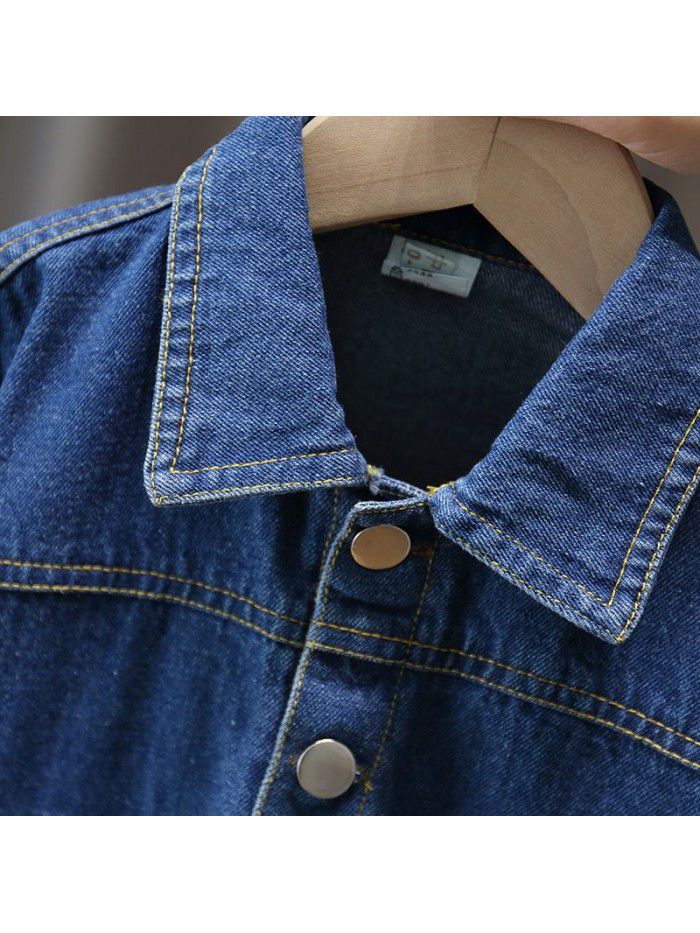 4349 children's wear boys' coat 4 children's jeans jacket 5 foreign style 1-2-3 year old baby top 6 boys' clothes fashion 