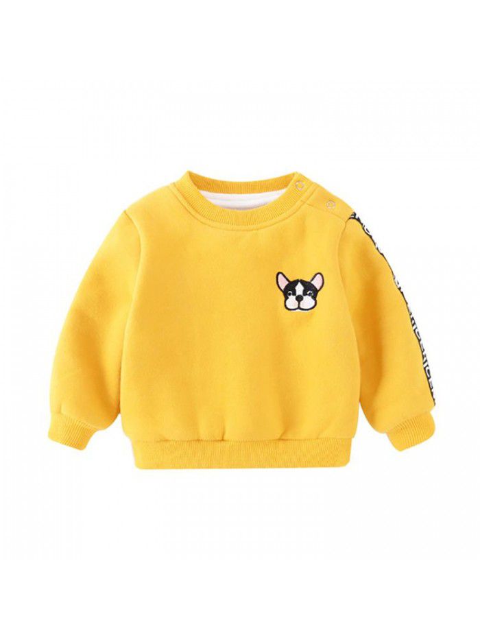 Factory direct sale baby's sweater, winter children's cartoon top, fashionable new children's clothing, baby's clothing, plush thickening 