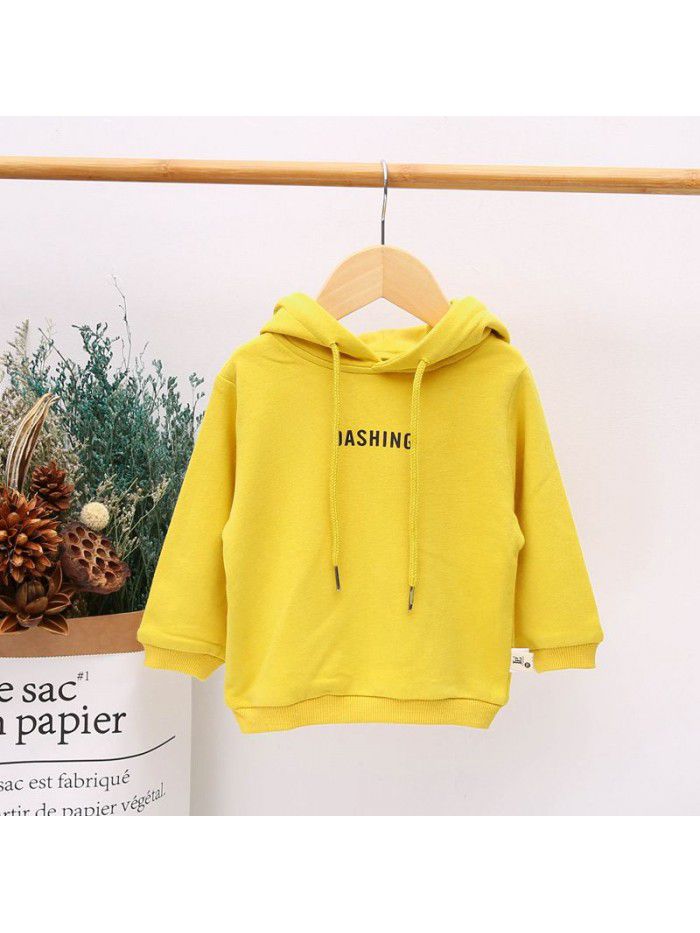 Girls' bodywear spring and autumn new letter versatile baby Top Boys' trendy clothes children's clothes i0317 