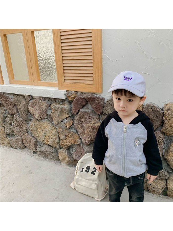 Children's clothing manufacturers direct sales  spring and autumn new top baby foreign style hooded cartoon coat children's clothing fashion 