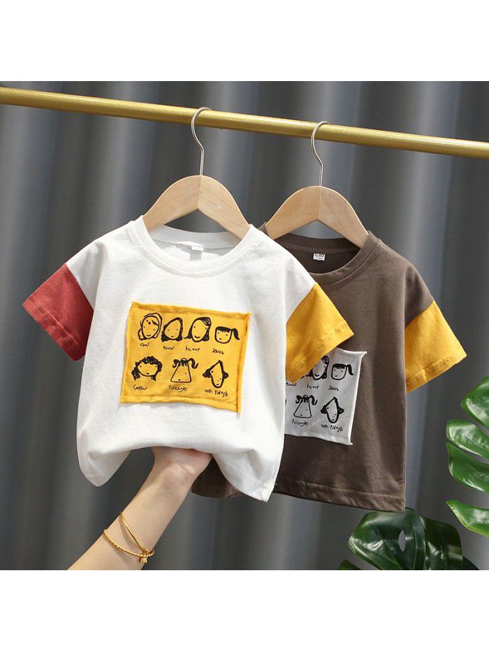 1712 children's clothing boys' short sleeve T-shirt infant children's summer clothing 