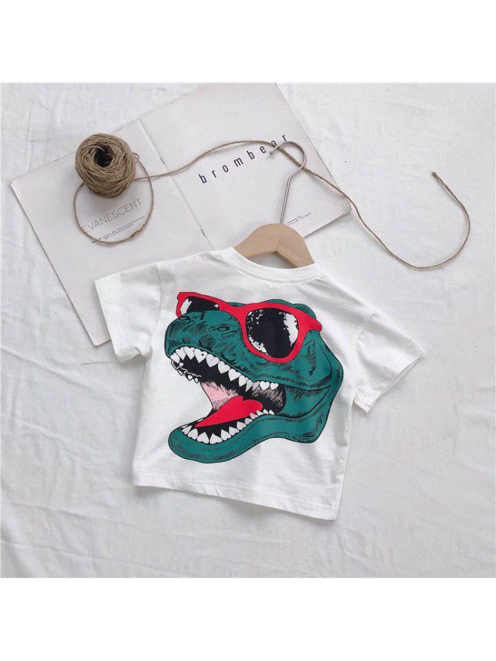 Baby T-shirt summer new boys' short sleeve top cartoon printed children's clothing factory direct sales children's clothing 