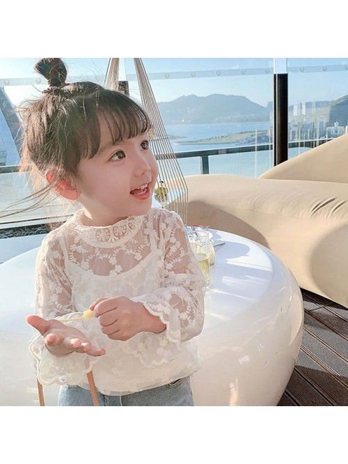 Children's LACE VEST two piece set  summer ne...