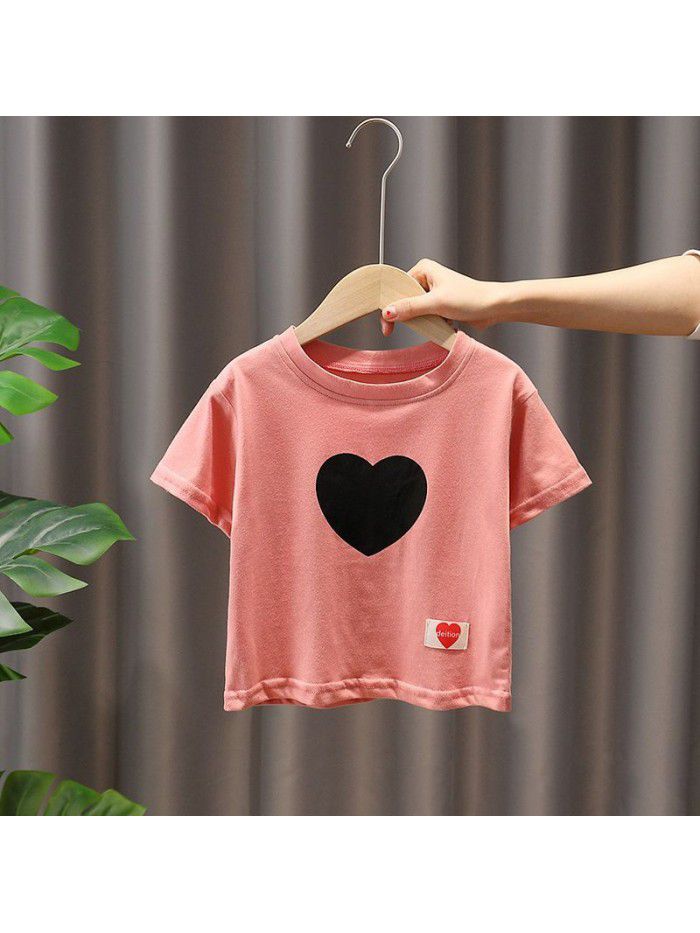 4625 girls'  summer cartoon short sleeve children's T-shirt 