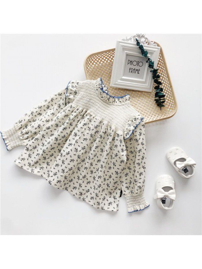 Girls' floral shirt  spring new Korean baby shirt children's long sleeve baby shirt wholesale 