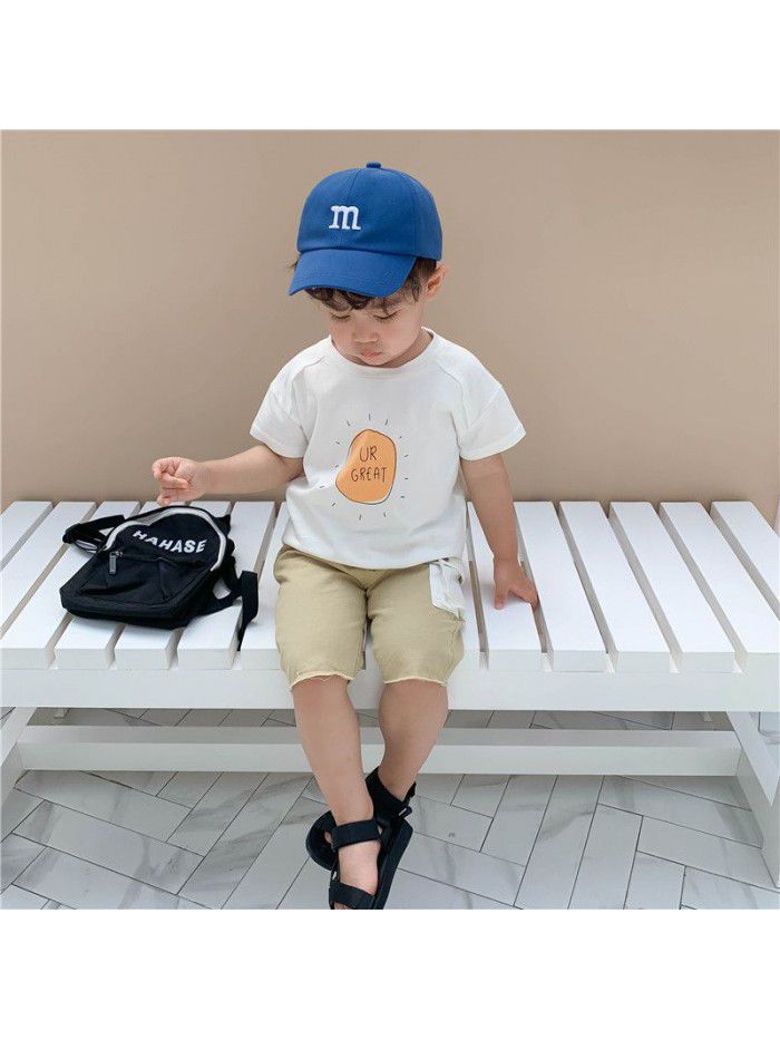 Children's T-shirt summer letter printed baby top children's short sleeve round neck clothes children's clothing manufacturers direct sales 