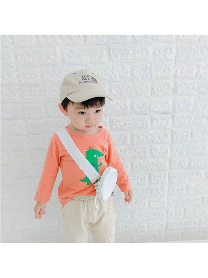 Baby T-shirt spring and autumn new children's clothes cartoon printed cute baby bottom coat Long Sleeve boys' top 