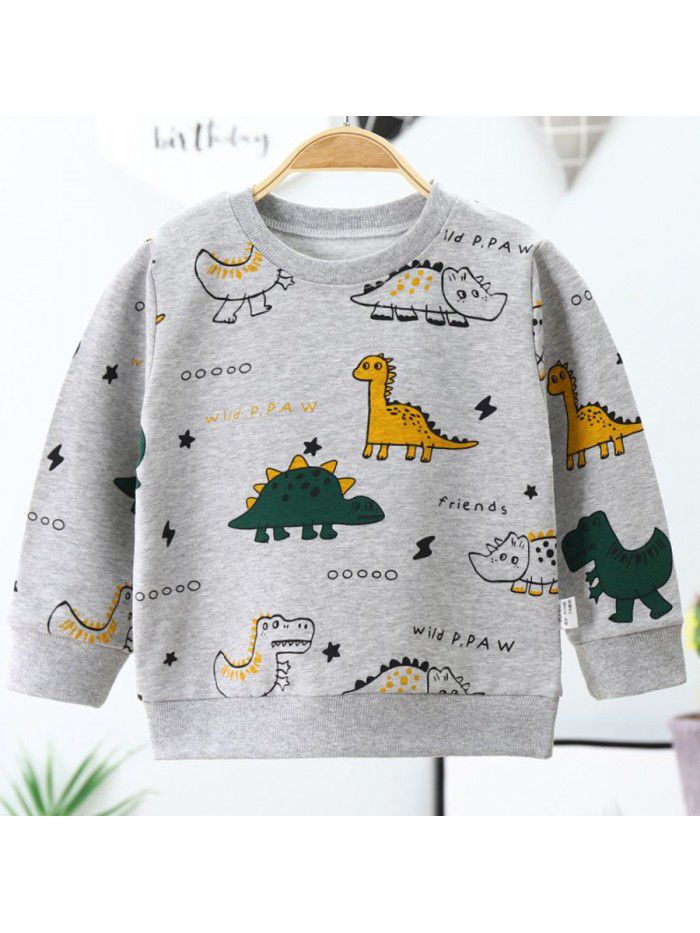 Children's wear children's sweater autumn  cotton boys and girls long sleeve T-shirt single top baby Pullover 