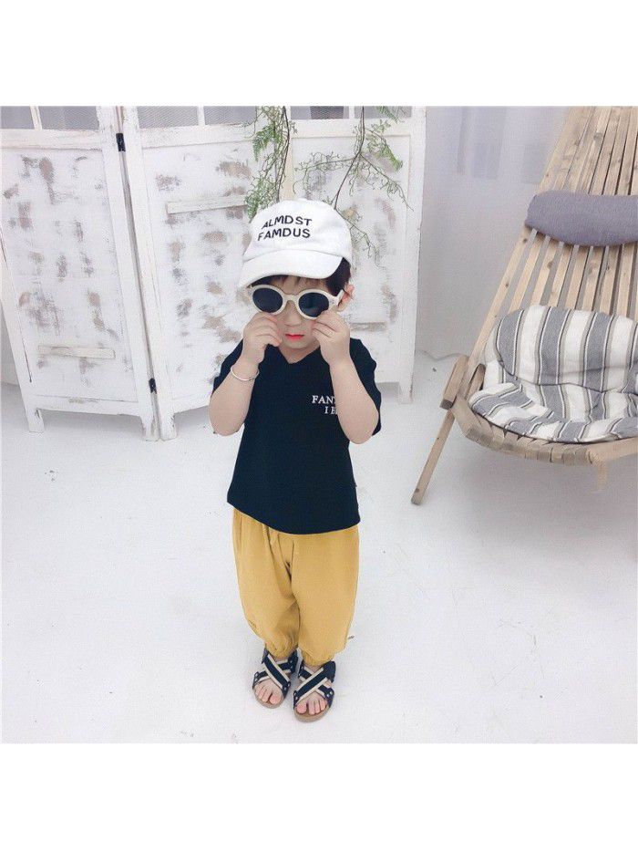 Baby T-shirt summer new boys' short sleeve top cartoon printed children's clothing factory direct sales children's clothing 