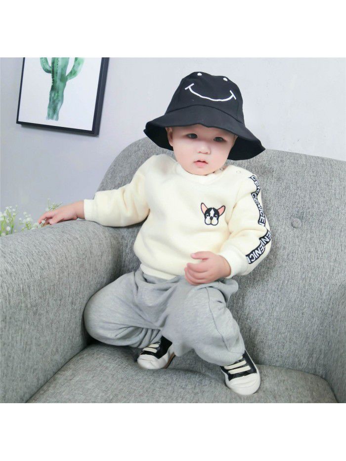 Factory direct sale baby's sweater, winter children's cartoon top, fashionable new children's clothing, baby's clothing, plush thickening 