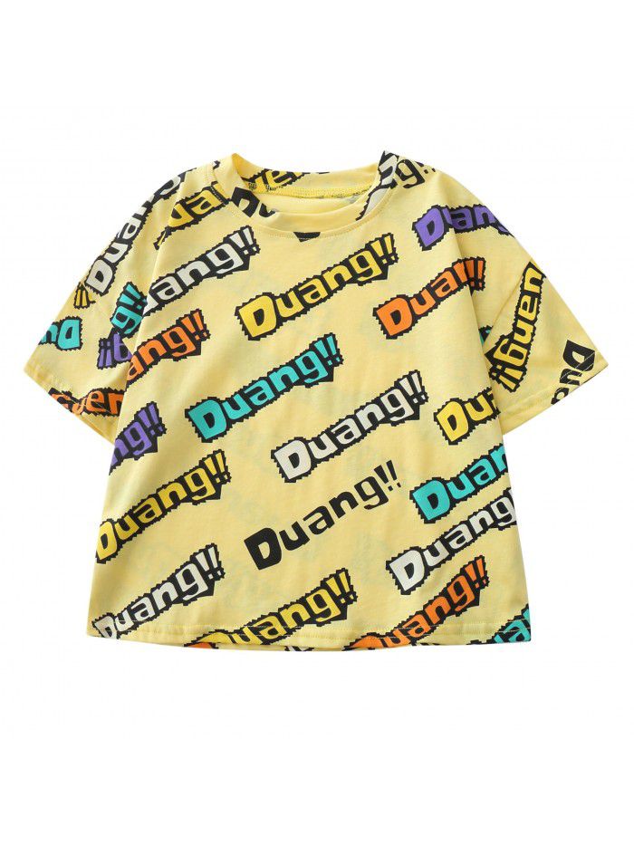 1580 boys' short sleeve T-shirt thin  summer new children's fashionable top half sleeve T-shirt fashion for children 