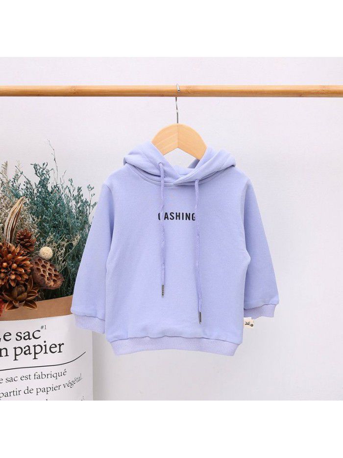 Girls' bodywear spring and autumn new letter versatile baby Top Boys' trendy clothes children's clothes i0317 