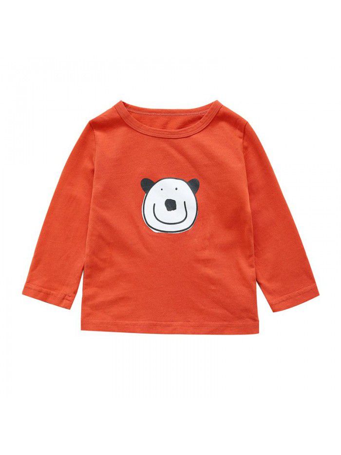 Children's T-shirt spring and autumn long sleeve bottomed shirt baby top baby clothes boy's cartoon one to be sent ia923 