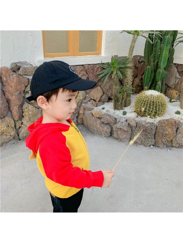 Children's clothing manufacturers direct sales  spring and autumn new top baby foreign style hooded cartoon coat children's clothing fashion 