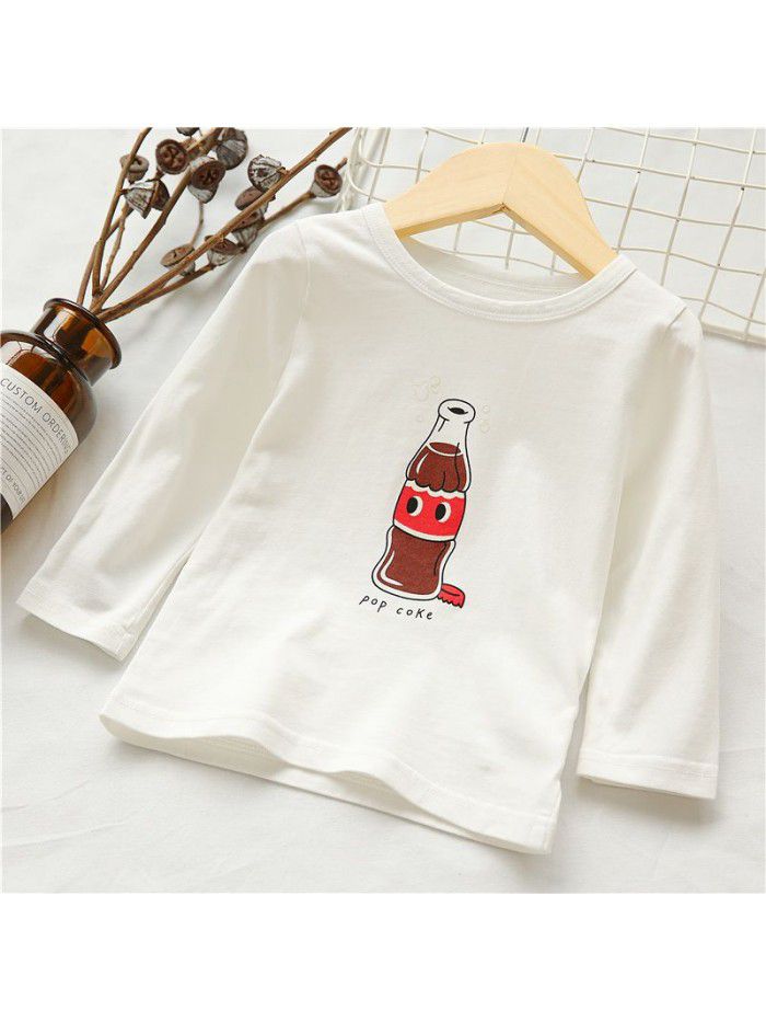 Children's T-shirt spring and autumn long sleeve bottomed shirt baby top baby clothes boy's cartoon one to be sent ia923 