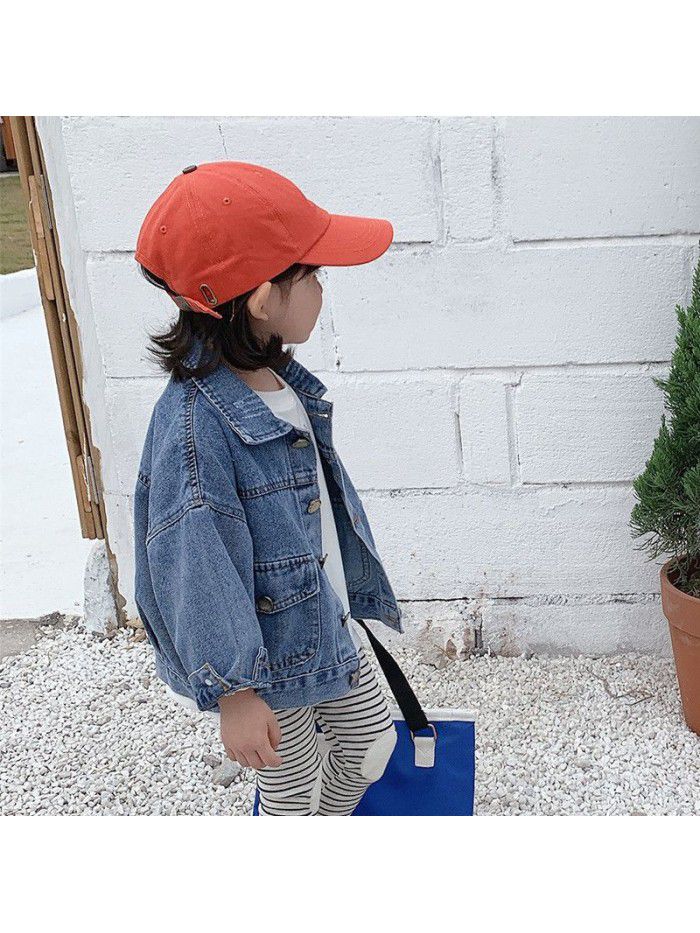 Children's wear factory direct sales children's jeans coat fashion spring dress girl's foreign style children's loose top 