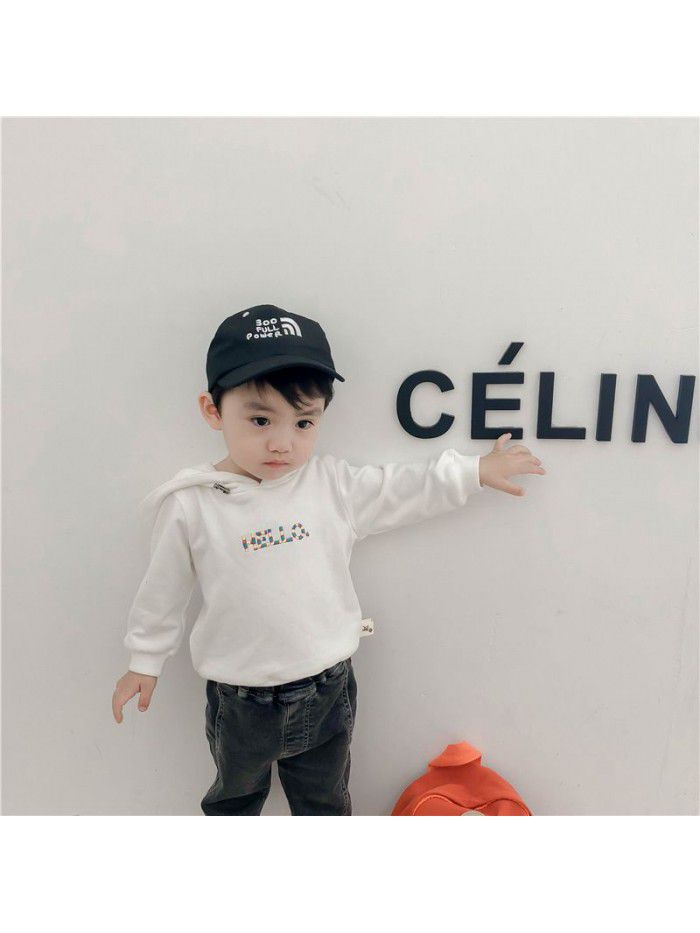 Baby's sweater Korean spring and autumn new boys' top children's clothes children's hooded cover 