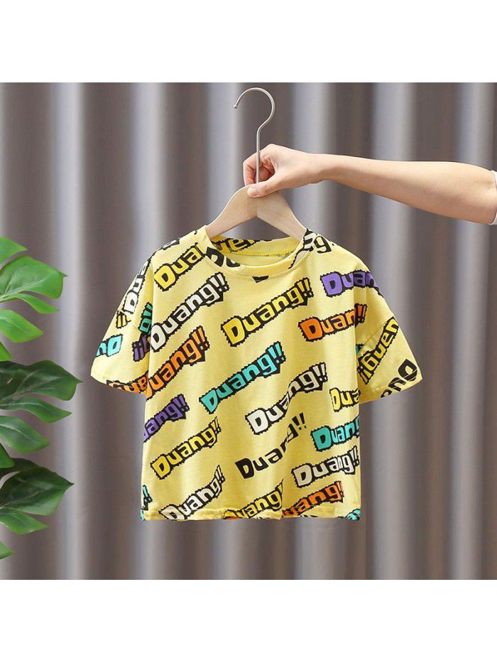 1580 boys' short sleeve T-shirt thin  summer new children's fashionable top half sleeve T-shirt fashion for children 