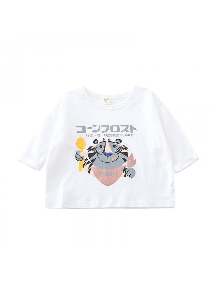 Children's T-shirt long sleeve boys'  new spring wear baby's bottom coat children's spring top spring 3-5 years old fashion 