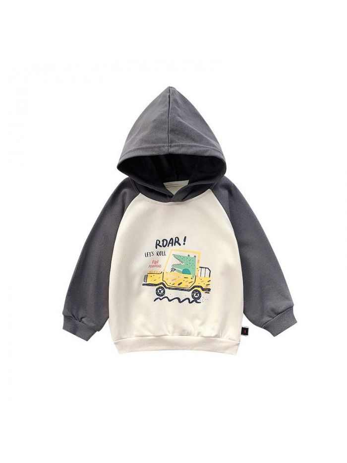 Crawler dragon children's wholesale children's cartoon car printed sweater spring  new boys' top ic033 