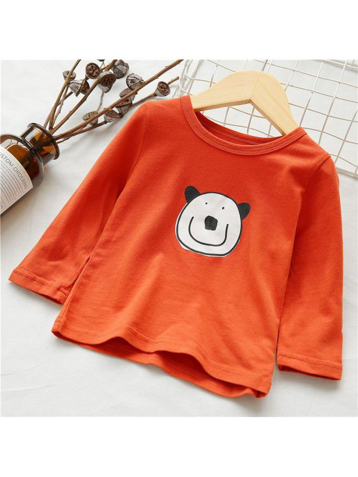 Children's T-shirt spring and autumn long sleeve bottomed shirt baby top baby clothes boy's cartoon one to be sent ia923 