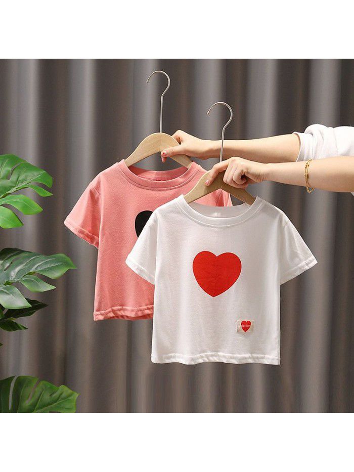 4625 girls'  summer cartoon short sleeve children's T-shirt 