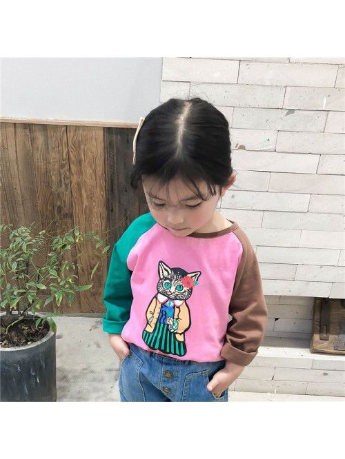 Girls' T-shirt spring and autumn children...