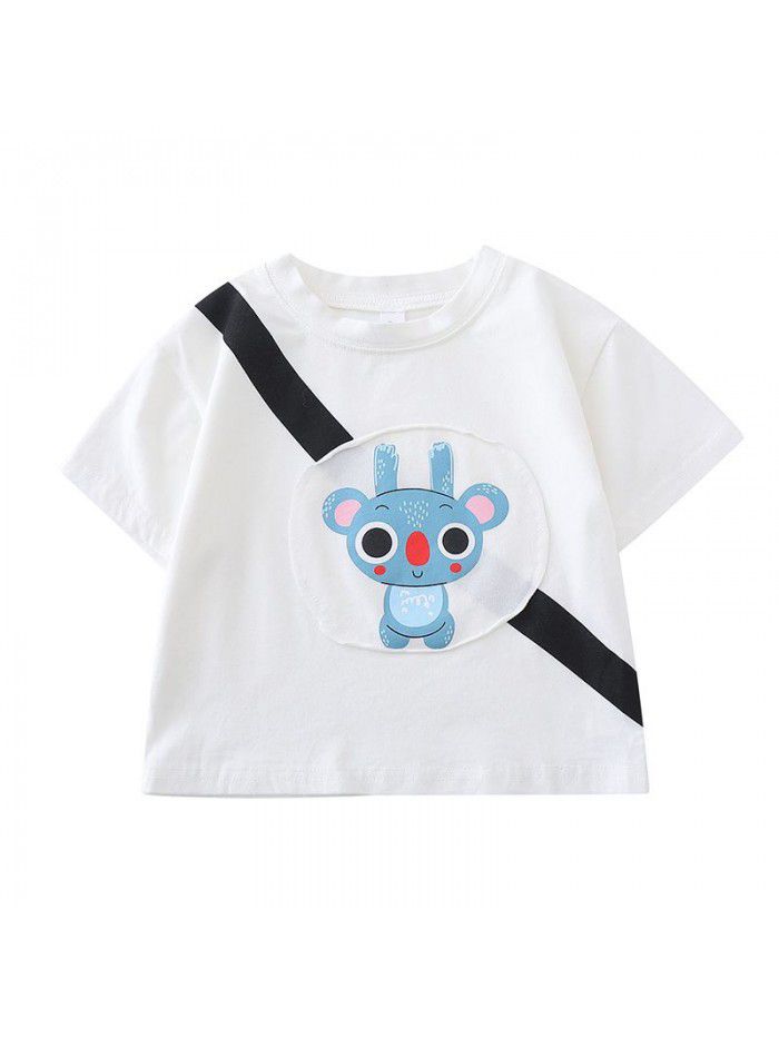 1700 boys' cartoon short sleeve T-shirt little boys' Korean top children's summer baby half sleeve children's loose style 