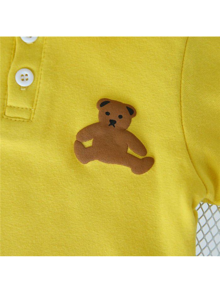 Factory direct sale children's undershirt Cartoon Bear Baby T-shirt children's clothes baby coat ready to go 