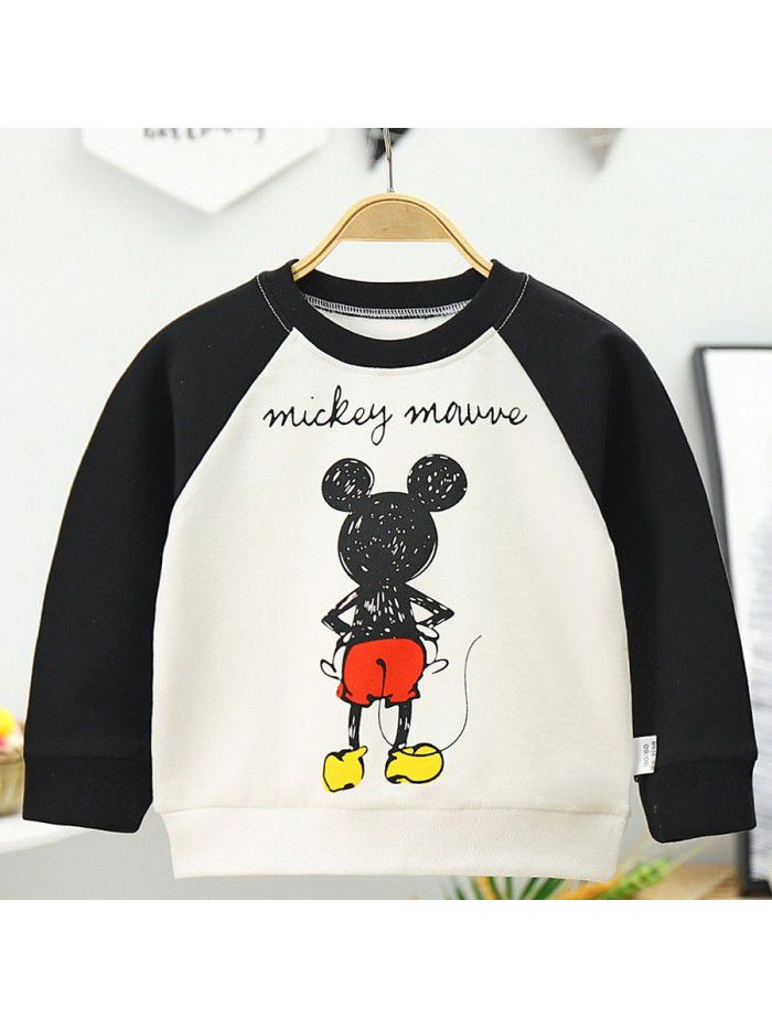 Children's wear children's sweater autumn  cotton boys and girls long sleeve T-shirt single top baby Pullover 