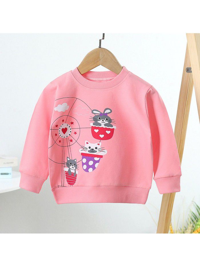 Children's wear children's sweater autumn  cotton boys and girls long sleeve T-shirt single top baby Pullover 