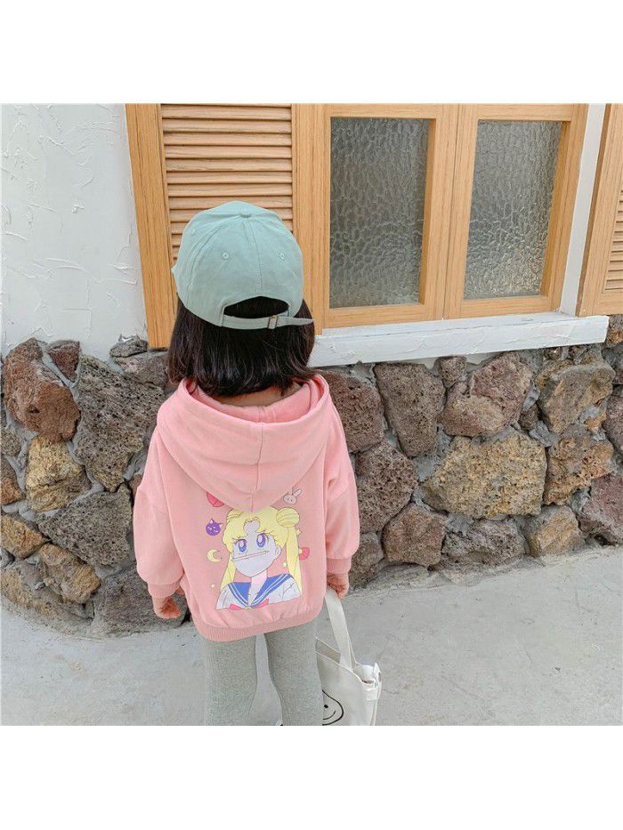 Girls' sweater wholesale new autumn children's Hooded Baby top cartoon printed long sleeve Hoodie 