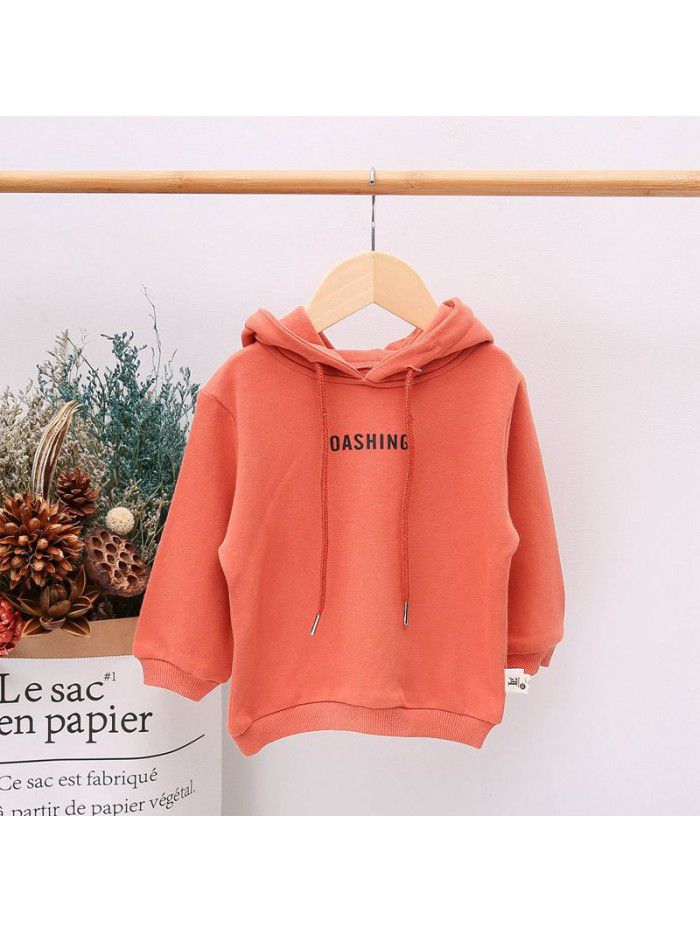 Girls' bodywear spring and autumn new letter versatile baby Top Boys' trendy clothes children's clothes i0317 