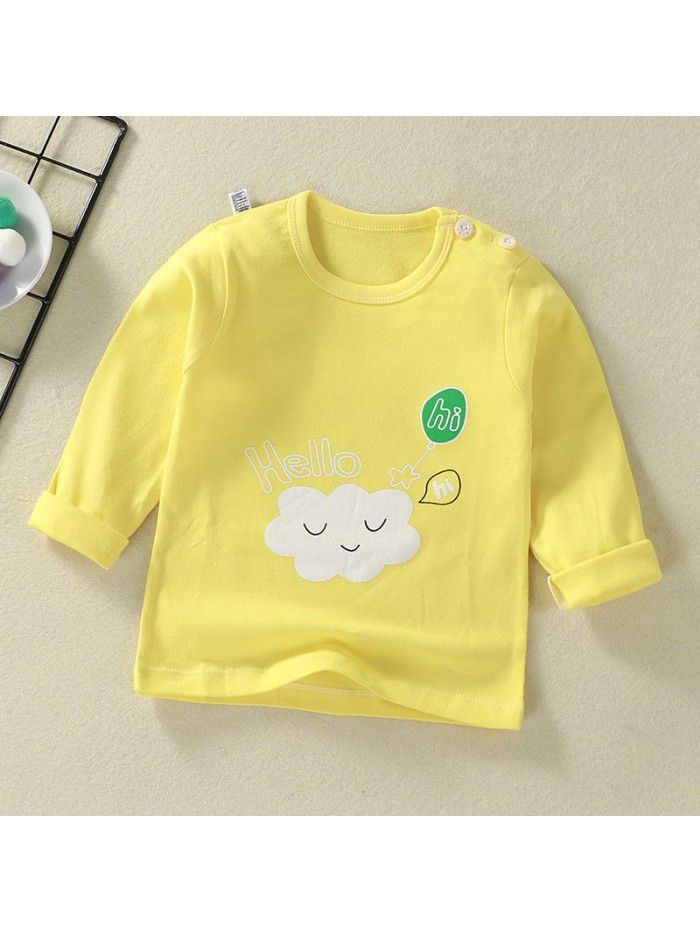 Children's undershirt spring autumn new baby cartoon top boy's single piece baby long sleeve sweater wholesale 