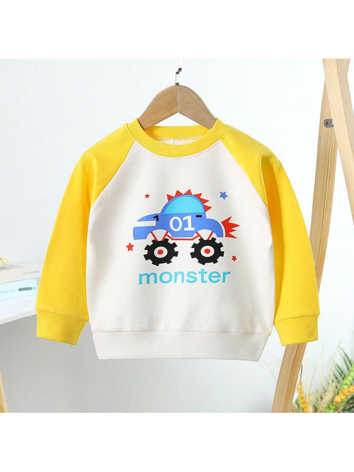 Children's wear children's sweater autumn  cotton boys and girls long sleeve T-shirt single top baby Pullover 