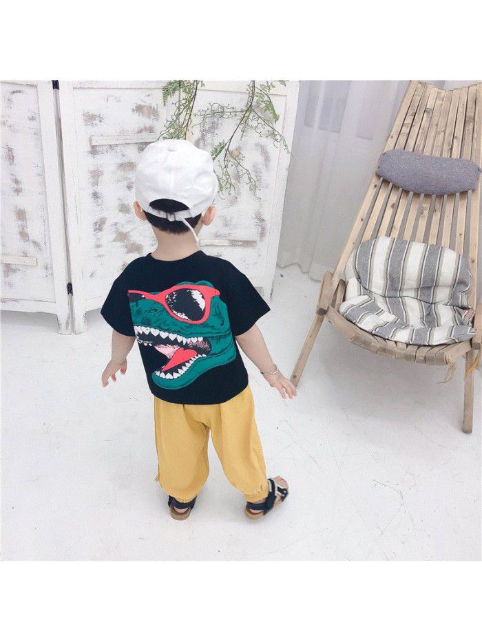 Baby T-shirt summer new boys' short sleeve top cartoon printed children's clothing factory direct sales children's clothing 