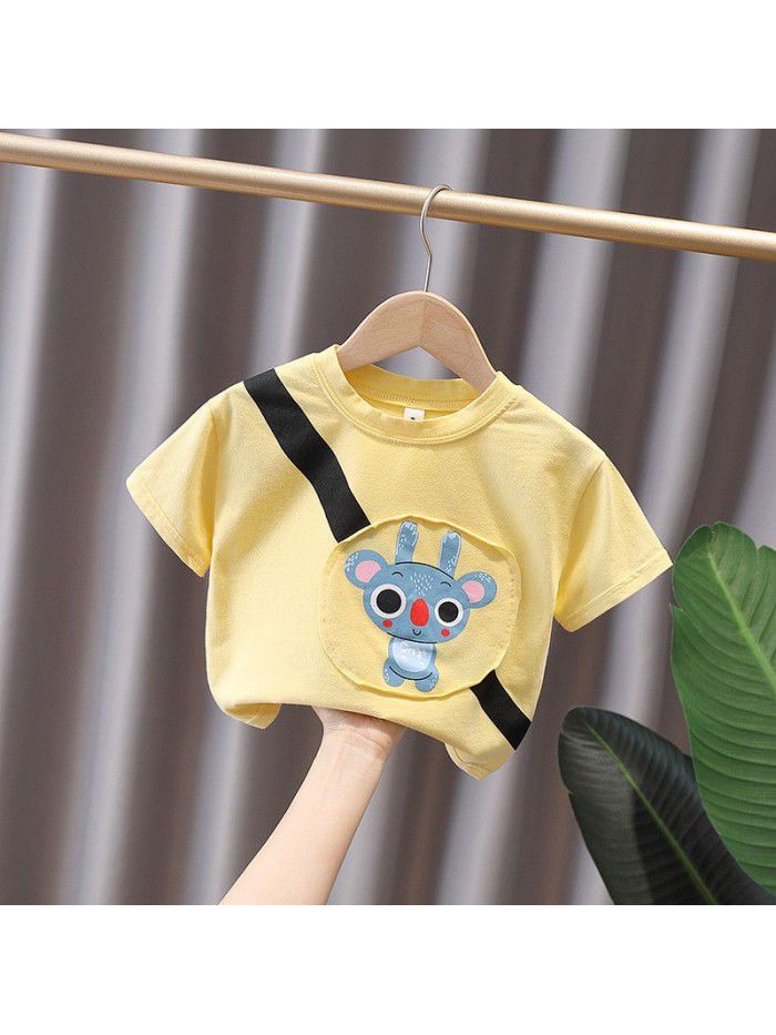 1700 boys' cartoon short sleeve T-shirt little boys' Korean top children's summer baby half sleeve children's loose style 