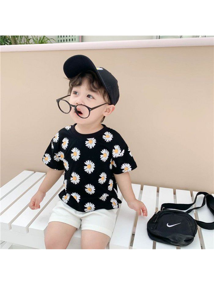 Children's clothing  summer new boys' Little Daisy T-shirt stall supply girls' short sleeve top children's clothing trend 