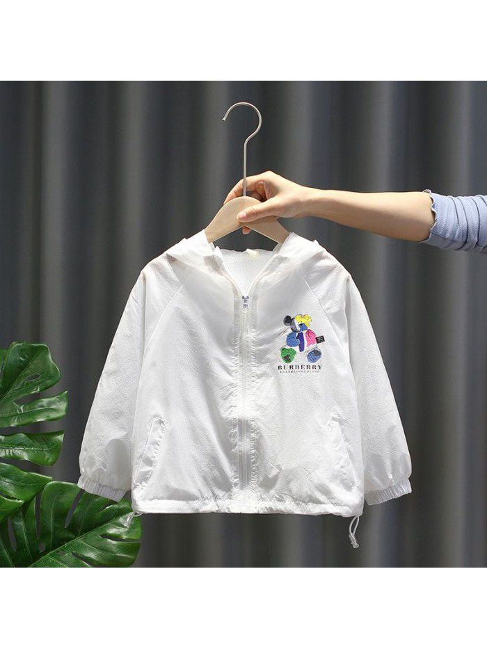 1674 boys' sunscreen summer wear children's light coat Korean version  new fashion baby skin clothes 