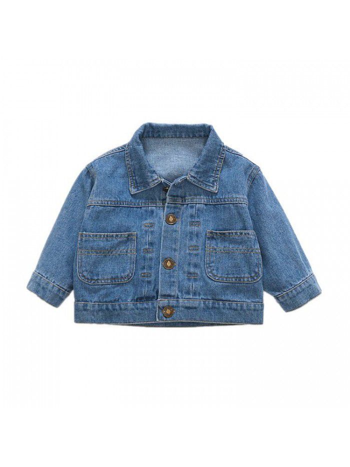 Baby jeans jacket boys and girls Korean baby jeans new fashion children's coat in spring and autumn of  