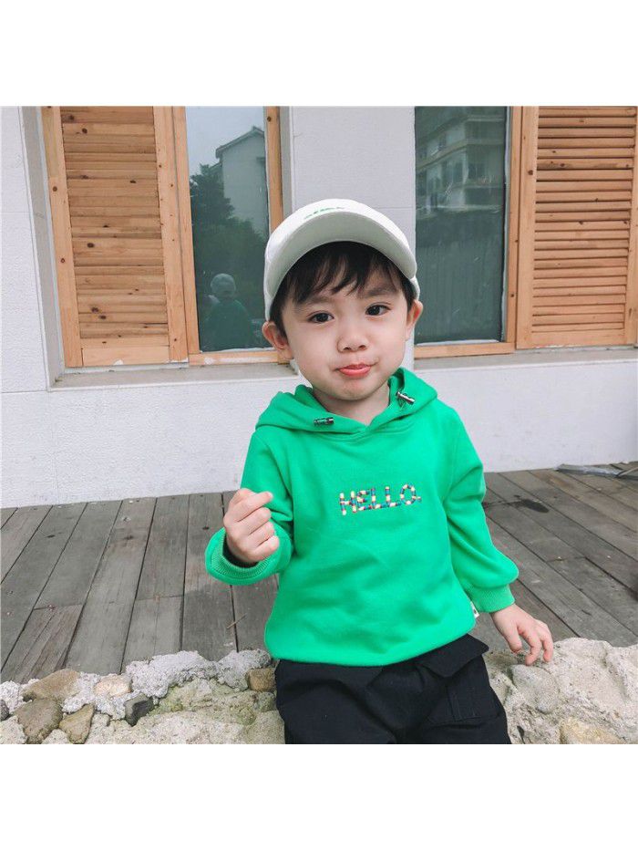 Baby's sweater Korean spring and autumn new boys' top children's clothes children's hooded cover 