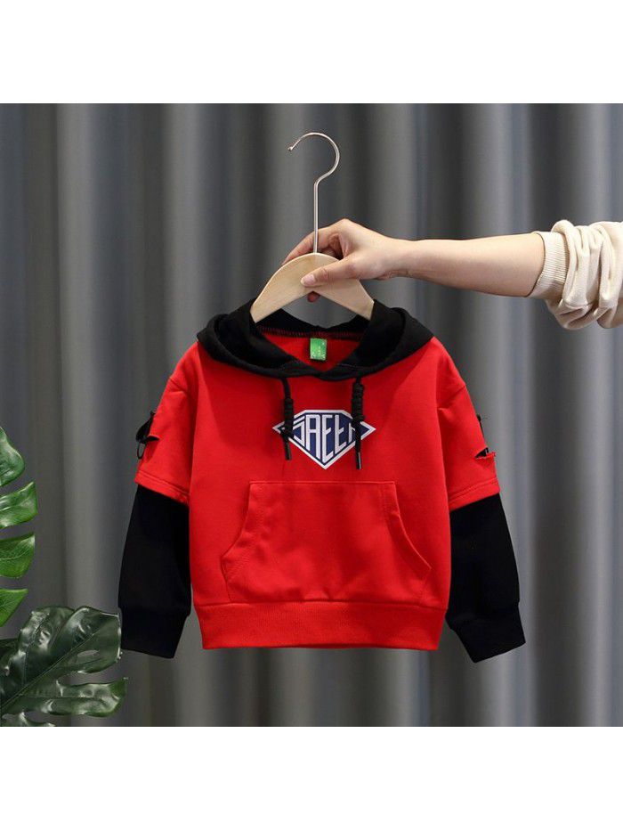 1350 boys' sweater spring and autumn children's Spring Long Sleeve T-Shirt  new baby Korean Hoodie 