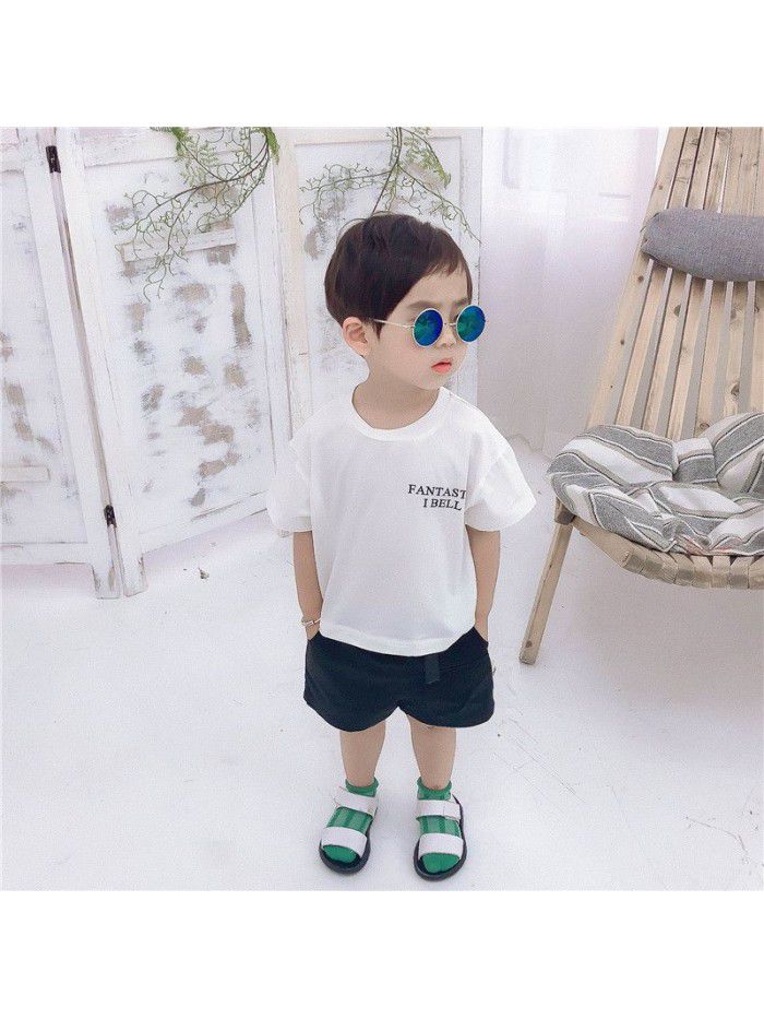 Baby T-shirt summer new boys' short sleeve top cartoon printed children's clothing factory direct sales children's clothing 